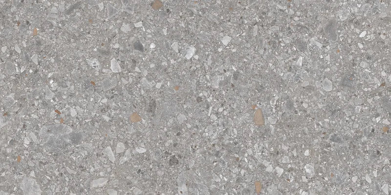 Piastrella per pavimento esterno in gres porcellanato effetto pietra della collezione Gravelux di Ceramica Rondine, formato 30x60 cm antiscivolo, colore Grey