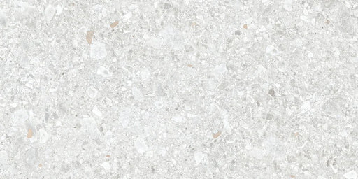 Piastrella per pavimento esterno in gres porcellanato effetto pietra della collezione Gravelux di Ceramica Rondine, formato 30x60 cm antiscivolo, colore White