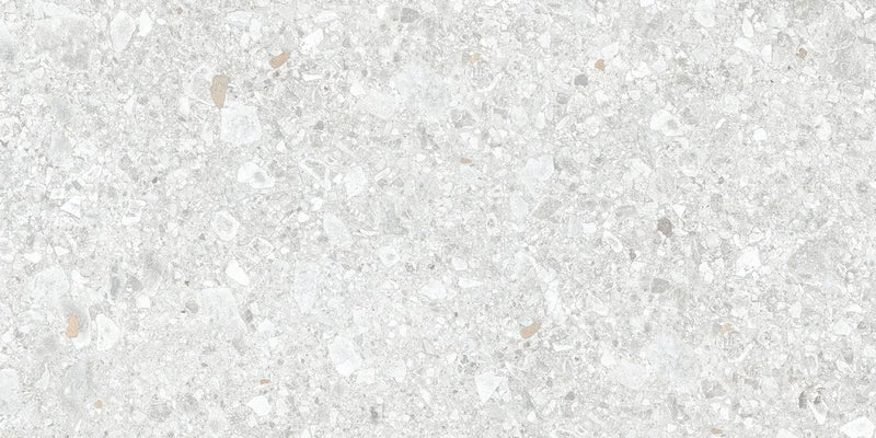 Piastrella per pavimento esterno in gres porcellanato effetto pietra della collezione Gravelux di Ceramica Rondine, formato 30x60 cm antiscivolo, colore White