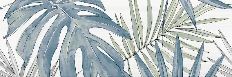 dettaglio piastrella da rivestimento opaca effetto CARTA DA PARATI CON DECORO FLOREALE della collezione Glow di Paul & Co Ceramiche, formato 33x100, colore Jungle Ice