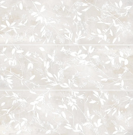 Dettaglio Piastrella da rivestimento in ceramica serie Lime di Herberia Ceramiche, Decoro effetto carta da parati Decoro 3D Lacy Pearl 25x75
