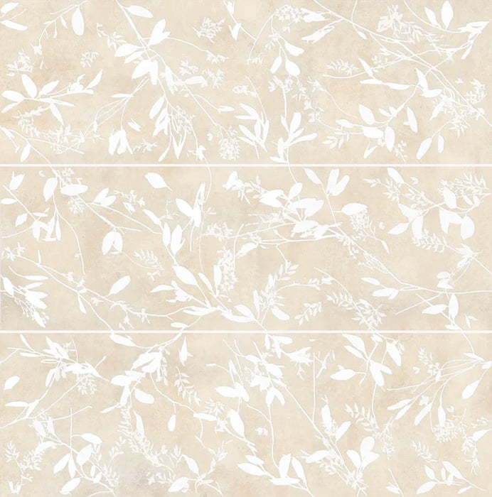 Dettaglio Piastrella da rivestimento in ceramica serie Lime di Herberia Ceramiche, Decoro effetto carta da parati Decoro 3D Lacy Sand 25x75