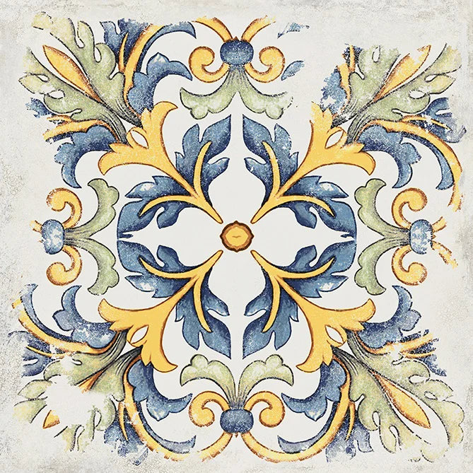 Piastrelle multicolor Decoro Vietri 34x34 di Herberia Ceramiche, serie Cotti d'Italia. Un mix cromatico vivace in gres porcellanato per pavimenti originali e rivestimenti d'impatto creativo.