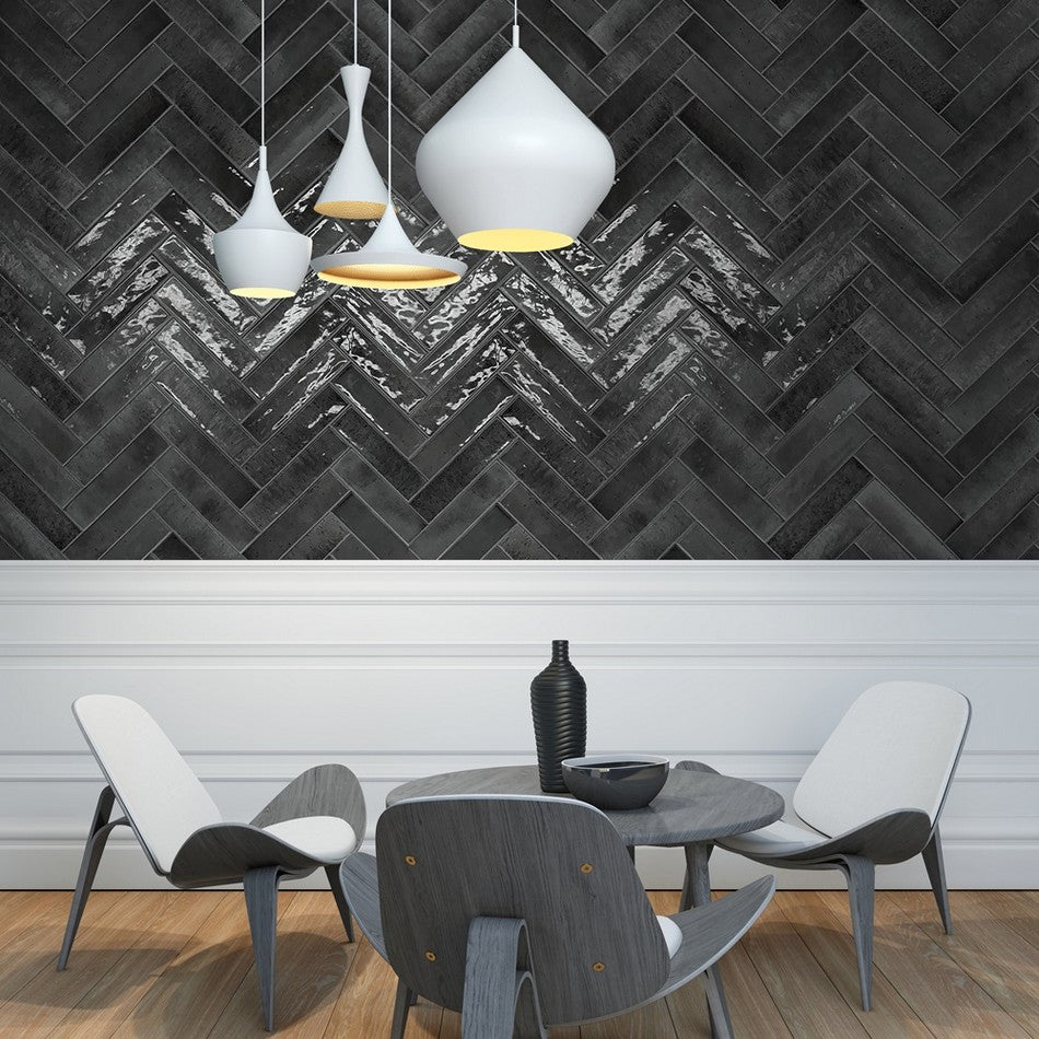 Keradom Home Brick Liquerice Gres Porcellanato Smaltato Lucido ...