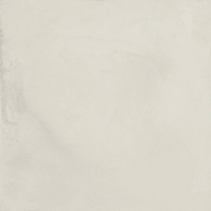 Dettaglio Piastrella da pavimento e rivestimento in gres porcellanato serie Terra.Art di Marca Corona, effetto cemento, formato 20x20 cm, Colore Bianco