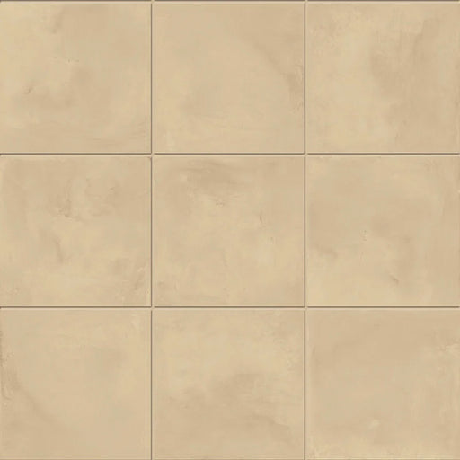 Dettaglio Piastrella da pavimento e rivestimento in gres porcellanato serie Terra.Art di Marca Corona, effetto cemento, formato 20x20 cm, Colore Crema