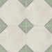 Dettaglio Piastrella da pavimento e rivestimento in gres porcellanato serie Terra.Art di Marca Corona, effetto cementine, formato 20x20 cm, Colore Ottagono Sabbia Menta
