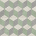 Dettaglio Piastrella da pavimento e rivestimento in gres porcellanato serie Terra.Art di Marca Corona, effetto cementine, formato 20x20 cm, Colore Cubo Sabbia Menta