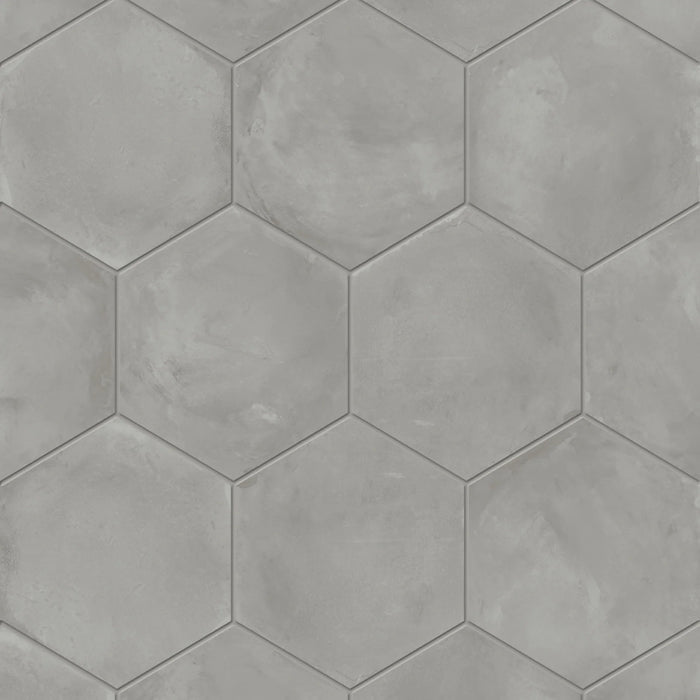 Dettaglio Piastrella da pavimento e rivestimento in gres porcellanato serie Terra.Art di Marca Corona, effetto cemento, formato esagonale 25x21 cm, Colore Sabbia Esagona