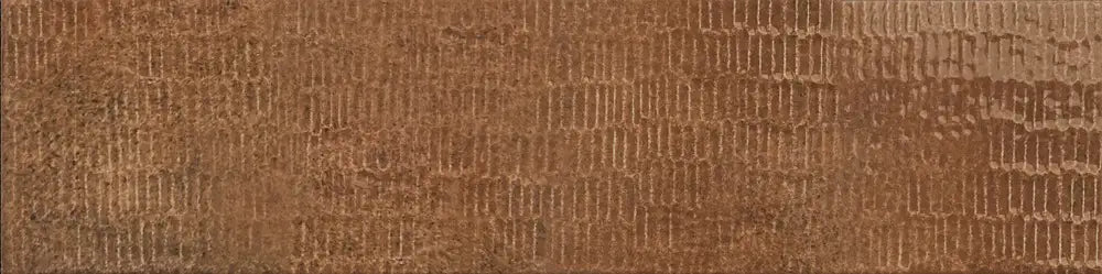 Dettaglio posato piastrella per rivestimento in gres porcellanato effetto mattoncino lucido 7,5x30 cm della collezione Inciso, colore Earth di Ceramica Settecento