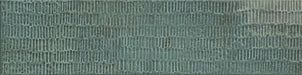 Dettaglio posato piastrella per rivestimento in gres porcellanato effetto mattoncino lucido 7,5x30 cm della collezione Inciso, colore Jade di Ceramica Settecento