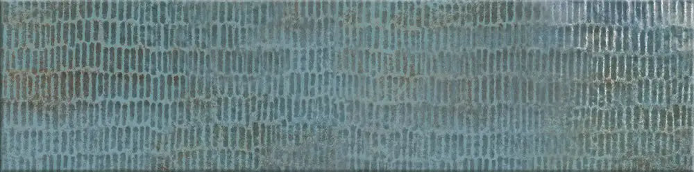 Dettaglio posato piastrella per rivestimento in gres porcellanato effetto mattoncino lucido 7,5x30 cm della collezione Inciso, colore Sapphire di Ceramica Settecento