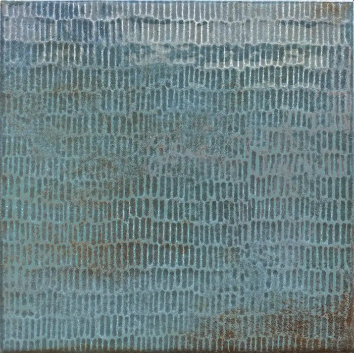 Dettaglio piastrella per rivestimento in gres porcellanato effetto Scalpellato lucido Square 16,5x16,5 cm della collezione Inciso, colore Sapphire di Ceramica Settecento