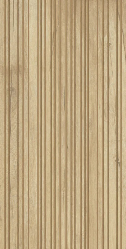 Piastrella Barrique Dec Medium di Idea Ceramica in gres porcellanato effetto legno rigato a rilievo 60x120 cm per rivestimenti moderni, naturali e senza tempo