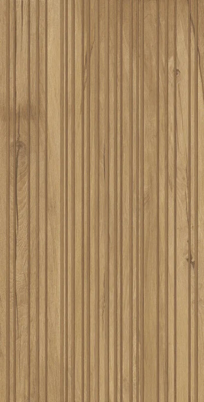 Piastrella Barrique Dec Heavy di Idea Ceramica in gres porcellanato effetto legno rigato a rilievo 60x120 cm per rivestimenti moderni, naturali e senza tempo