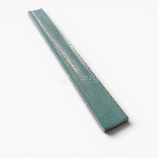 Foto piastrella per rivestimento interno in gres porcellanato effetto mattoncino della collezione Iridescent di Ceramica Rondine, formato 4.8x45 cm, colore 3D Hump Sea Water