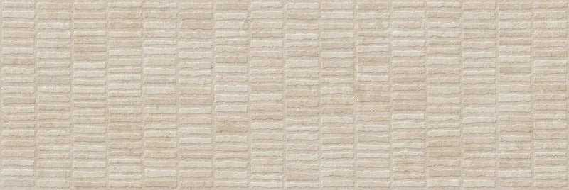 Piastrella per rivestimenti in bicottura pasta bianca effetto mosaico della collezione Indira di Idea Ceramica, formato 33x100 cm, colore Cream