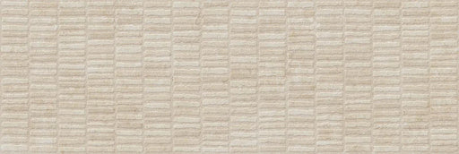 Piastrella per rivestimenti in bicottura pasta bianca effetto mosaico della collezione Indira di Idea Ceramica, formato 33x100 cm, colore Cream