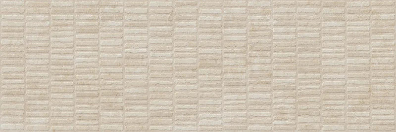 Piastrella per rivestimenti in bicottura pasta bianca effetto mosaico della collezione Indira di Idea Ceramica, formato 33x100 cm, colore Cream