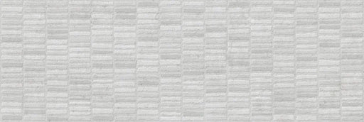 Piastrella per rivestimenti in bicottura pasta bianca effetto mosaico della collezione Indira di Idea Ceramica, formato 33x100 cm, colore Ice