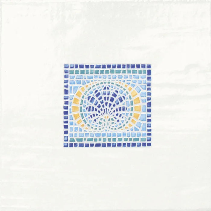 Inserto decorato per rivestimenti in stile vietrese Margellina 22x22, collezione antiche riggiole napoletane di savoia italia