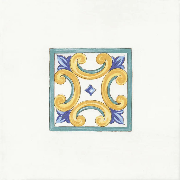 Inserto decorativo per rivestimenti e pavimenti, Collezione riggiole napoletane d savoia italia, inserto marechiaro 22x22