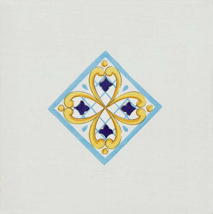 Inserto decorativo per rivestimenti effetto vietrese. seiano blu 22x22 savoia italia maiolica vietrese