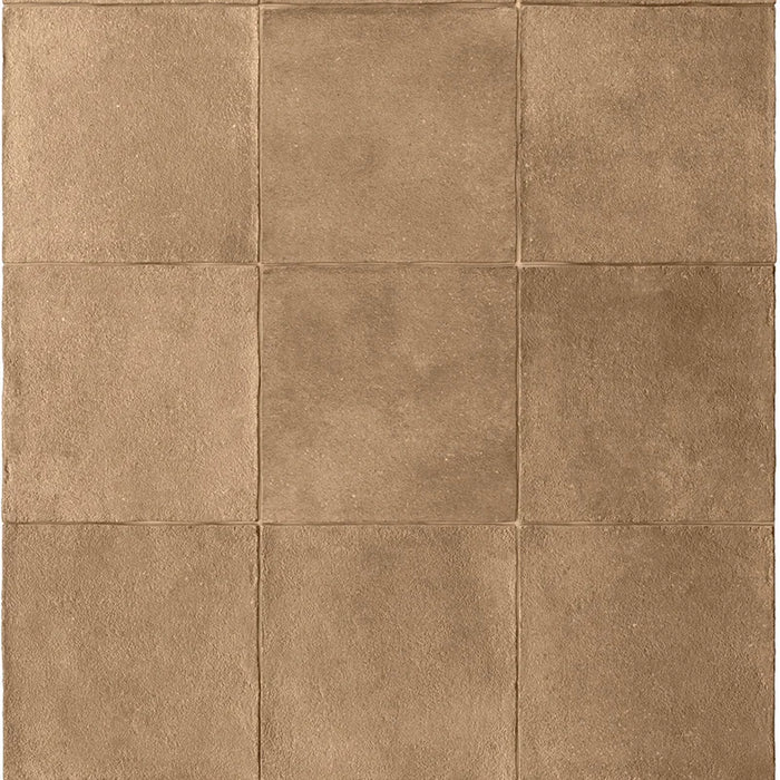 Dettaglio Piastrella da pavimento e rivestimento in gres porcellanato serie Terracreta di Marca Corona, effetto creta, formato 20x20 cm, Colore Chamotte