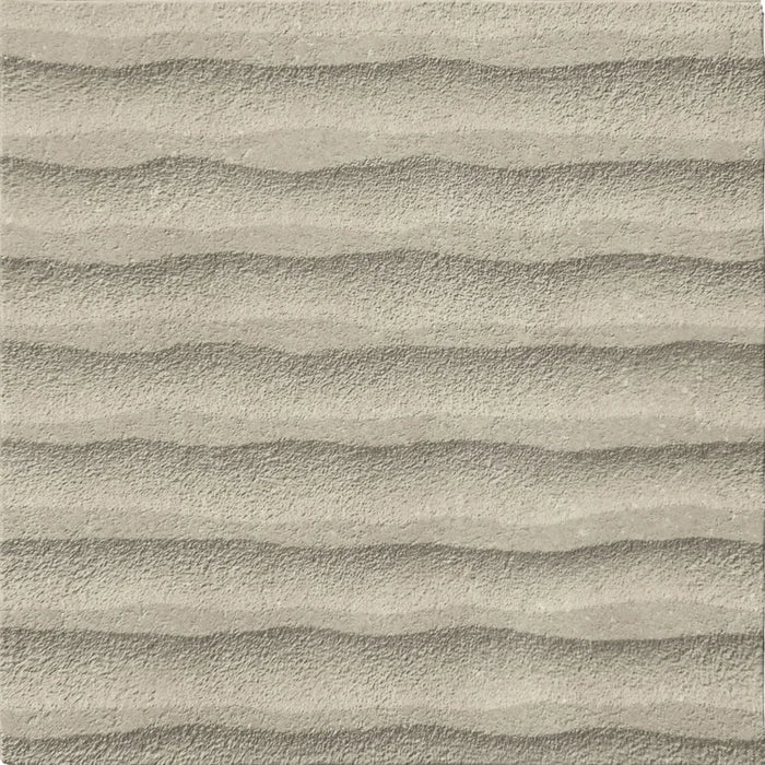 Dettaglio Piastrella da rivestimento in gres porcellanato serie Terracreta di Marca Corona, effetto creta rigato, formato 20x20 cm, Colore Terra Rilievo Argilla