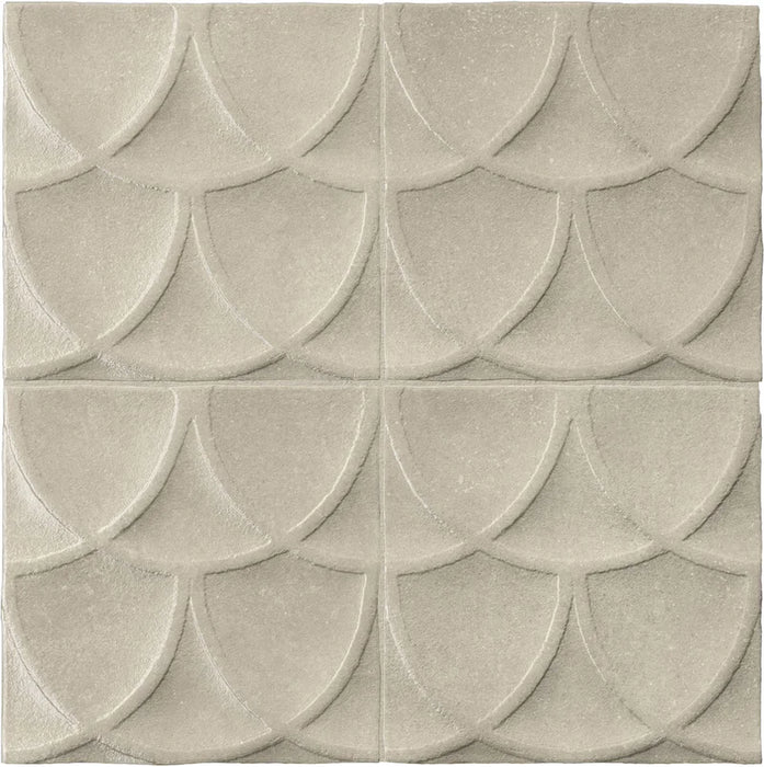 Dettaglio Piastrella da rivestimento in gres porcellanato serie Terracreta di Marca Corona, effetto creta tridimensionale, formato 20x20 cm, Colore Forma Argilla
