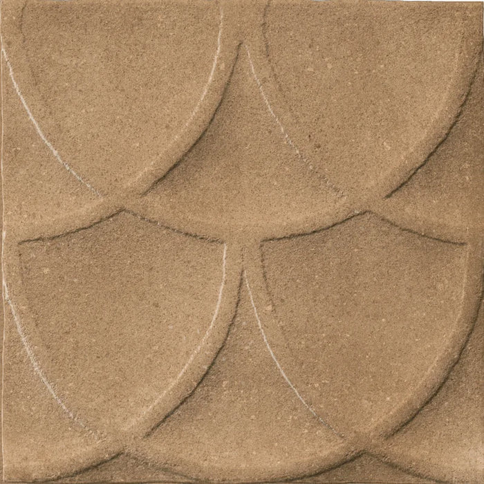 Dettaglio Piastrella da rivestimento in gres porcellanato serie Terracreta di Marca Corona, effetto creta tridimensionale, formato 20x20 cm, Colore Forma Chamotte