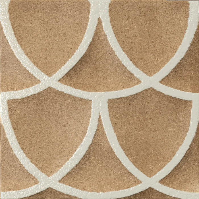 Dettaglio Piastrella da rivestimento in gres porcellanato serie Terracreta di Marca Corona, effetto creta tridimensionale, formato 20x20 cm, Colore Chamotte