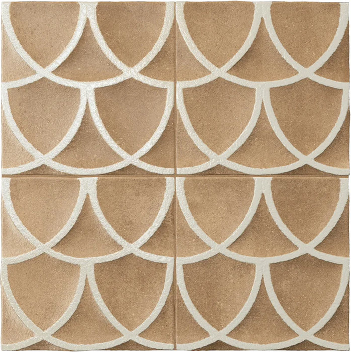 Dettaglio Piastrella da rivestimento in gres porcellanato serie Terracreta di Marca Corona, effetto creta tridimensionale, formato 20x20 cm, Colore Chamotte