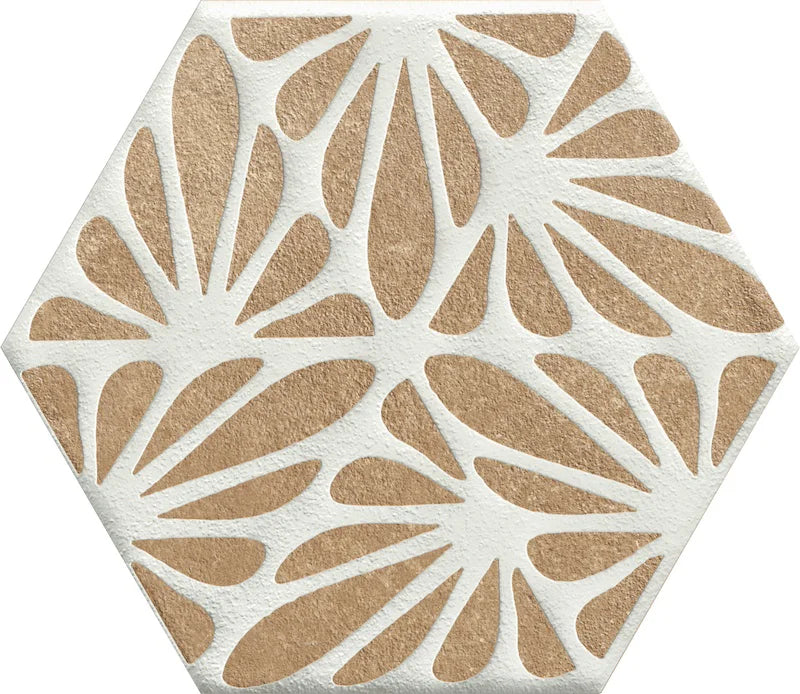 Dettaglio Piastrella da rivestimento in gres porcellanato serie Terracreta di Marca Corona, effetto cementina, formato 25x22 cm, Colore Casello Chamotte
