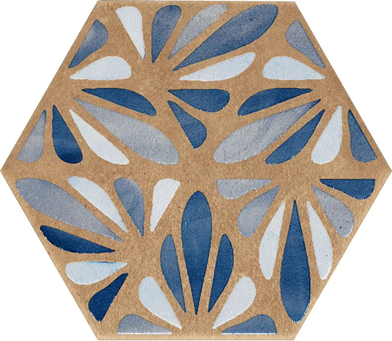 Dettaglio Piastrella da rivestimento in gres porcellanato serie Terracreta di Marca Corona, effetto cementina, formato 25x22 cm, Colore Dipinto Chamotte