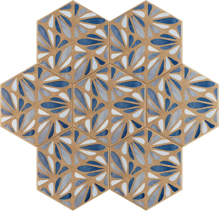Dettaglio Piastrella da rivestimento in gres porcellanato serie Terracreta di Marca Corona, effetto cementina, formato 25x22 cm, Colore Dipinto Chamotte