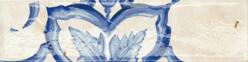Dettaglio Piastrella da rivestimento in gres porcellanato serie Miniature Fregio di Marca Corona, effetto mattoncino maiolicato, formato 6x24, Colore Blu Maiolica