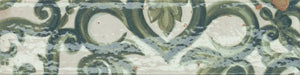 Dettaglio Piastrella da rivestimento in gres porcellanato serie Miniature Fregio di Marca Corona, effetto mattoncino maiolicato, formato 6x24, Colore Verde Maiolica