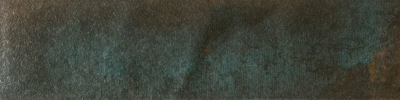 Dettaglio Piastrella da rivestimento in gres porcellanato serie Miniature Fuoco di Marca Corona, effetto mattoncino e metallo ossidato, formato 6x24 cm, Colore Blu Iron