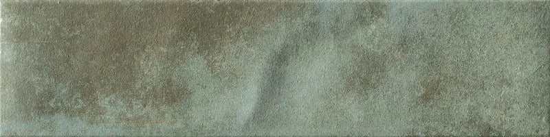 Dettaglio Piastrella da rivestimento in gres porcellanato serie Miniature Fuoco di Marca Corona, effetto mattoncino e metallo ossidato, formato 6x24 cm, Colore Verde Rame