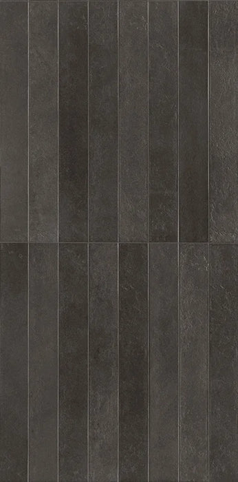 Dettaglio Piastrella da pavimento e rivestimento in gres porcellanato serie Longarine Calcecreta di Marca Corona, effetto mattoncino, formato 7.5x60, Colore Ombra