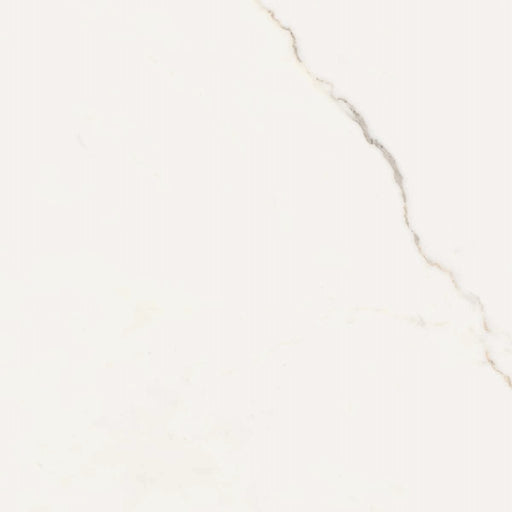 Dettaglio piastrella per pavimenti e rivestimenti in gres porcellanato effetto marmo bianco della collezione Versilia di Ceramiche Keope, formato 60x60, colore Assoluto White