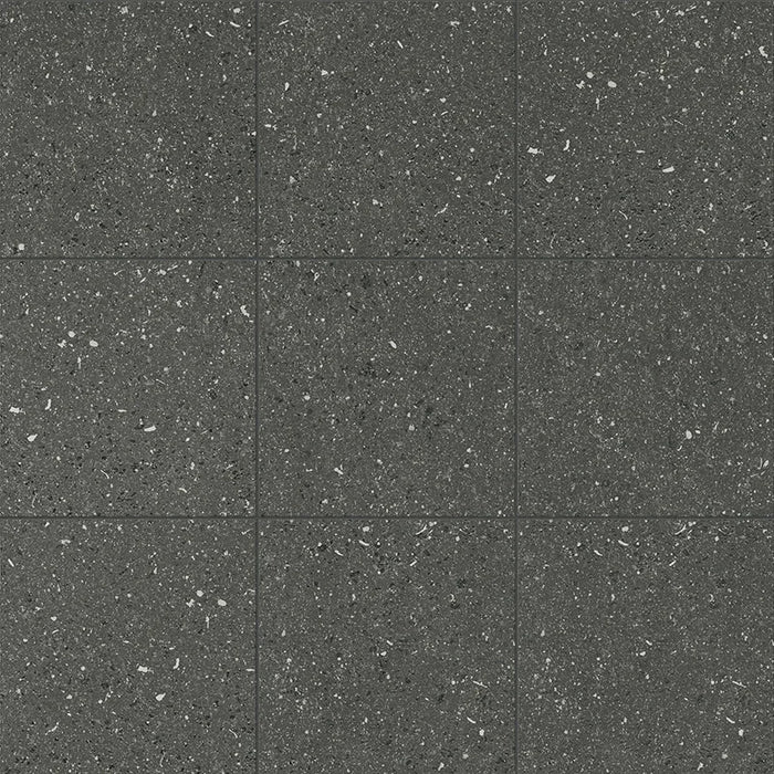 Dettaglio Piastrella da pavimento e rivestimento in gres porcellanato serie Terrasale di Marca Corona, effetto graniglia, opaco, formato 20x20 cm, Colore Basalto