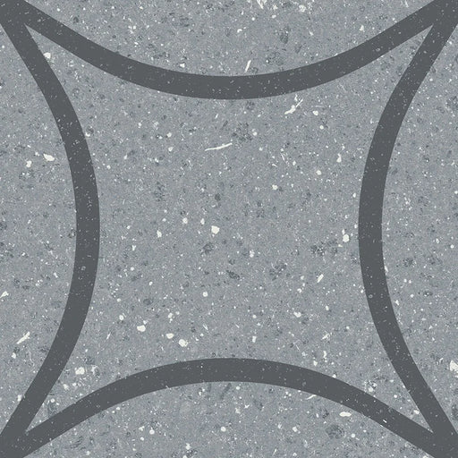 Dettaglio Piastrella da pavimento e rivestimento in gres porcellanato serie Terrasale di Marca Corona, effetto graniglia con decoro geometrico, opaco, formato 20x20 cm, Colore Astro Sorgente
