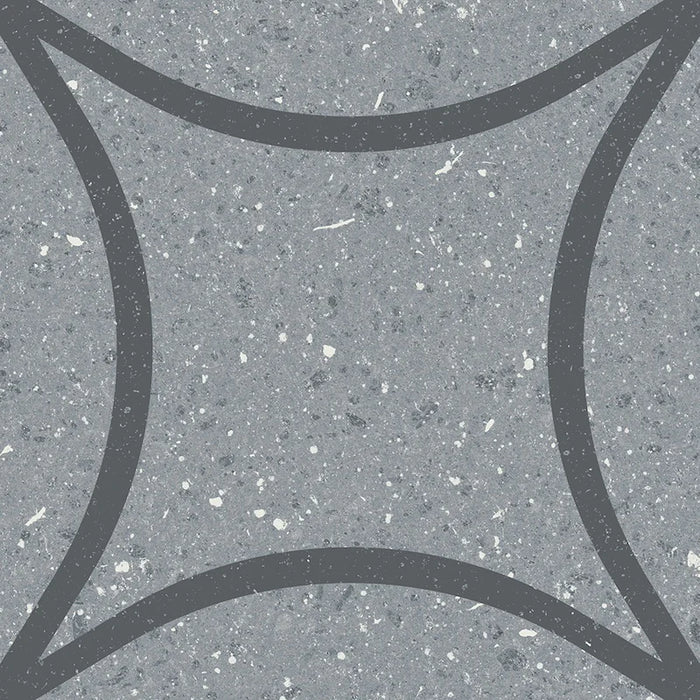 Dettaglio Piastrella da pavimento e rivestimento in gres porcellanato serie Terrasale di Marca Corona, effetto graniglia con decoro geometrico, opaco, formato 20x20 cm, Colore Astro Sorgente