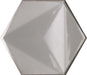 Dettaglio piastrella per rivestimento in ceramica formato esagonale Lucido 15,1x17,3 cm della collezione Karma, colore Bianco di Ceramica Settecento