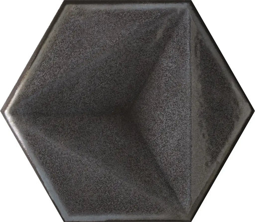 Dettaglio piastrella per rivestimento in ceramica formato esagonale Lucido 15,1x17,3 cm della collezione Karma, colore Bianco di Ceramica Settecento