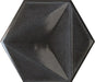 Dettaglio piastrella per rivestimento in ceramica formato esagonale Lucido 15,1x17,3 cm della collezione Karma, colore Grafite di Ceramica Settecento