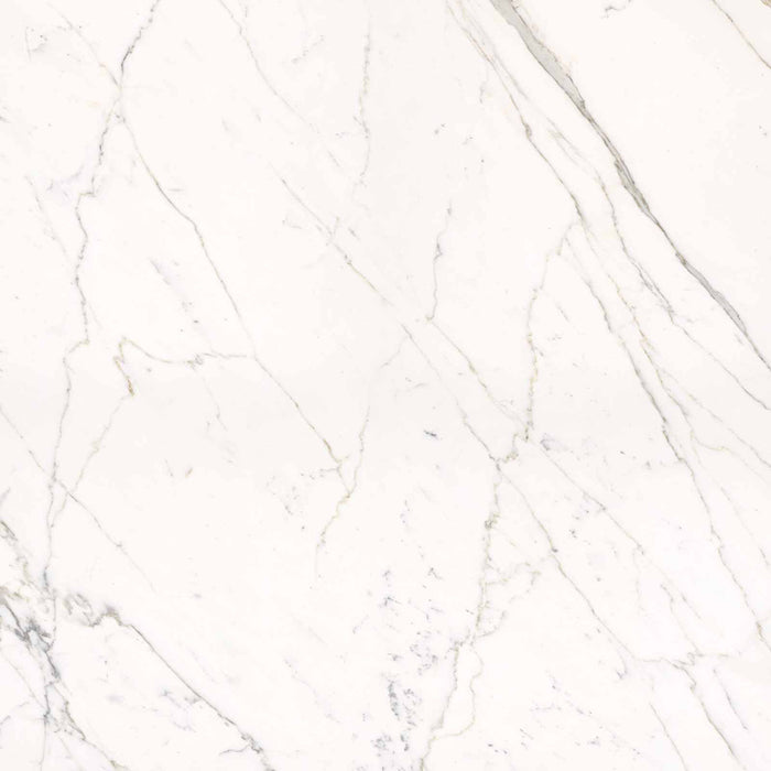 Dettaglio piastrella in gres porcellanato effetto marmo, Ceramiche Keope - Collezione Elements Lux, formato 120x120 cm, finitura lappata, colore Calacatta Statuarietto. Ideale per pavimenti e rivestimenti di design.