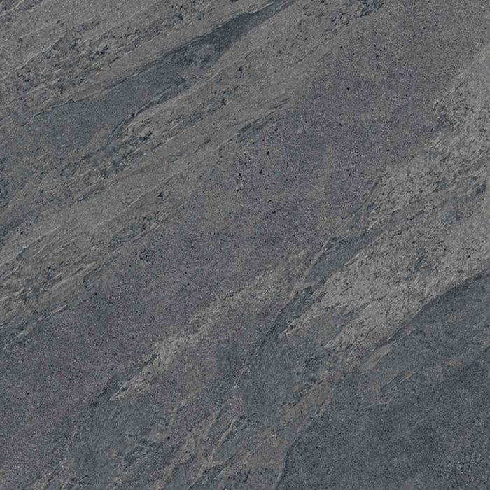 dettaglio piastrella per pavimento e rivestimento effetto pietra ardesia. collezione Ubik, formato 60x60, colore Anthracite
